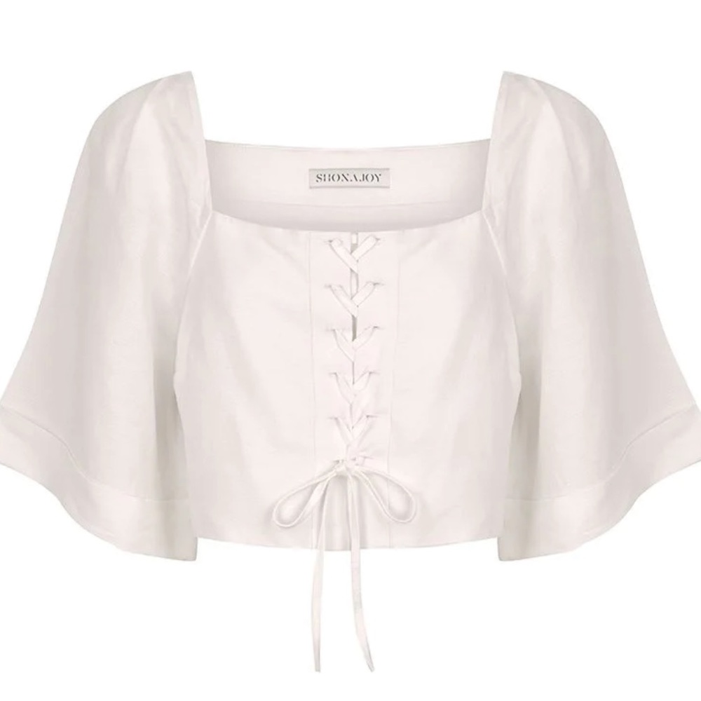 Shona Joy x Free People Blanca Boxy LaceUp 4 | Sm Off White-Ivory Crop